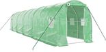 vidaXL Tuinkas met stalen frame, groen, 20 m², 10x2x2 m
