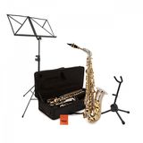 Gear4music Altsaxofoon Compleet Pakket, Nikkel & Goud
