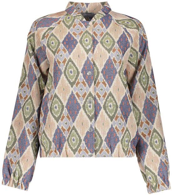 Geisha Jas Jasje Met Grafische Print 65106 20 Olive/chambray Dames Maat - XL