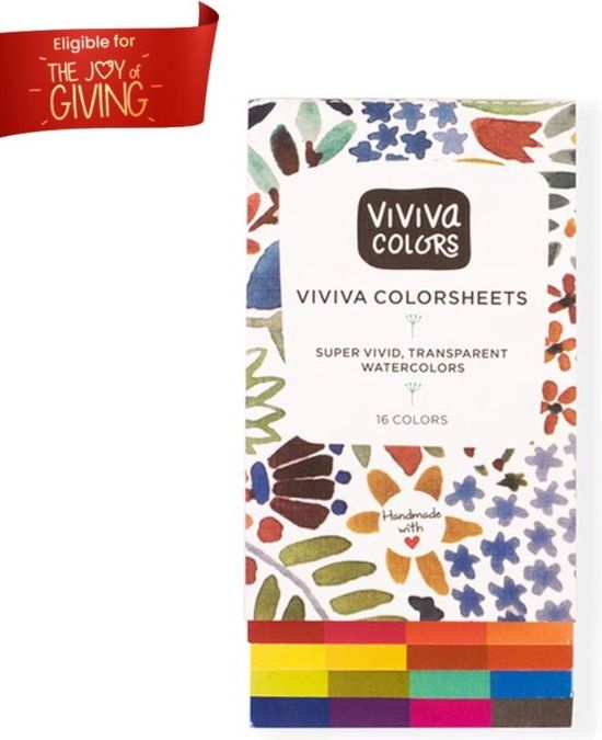 Viviva Coloursheets Aquarelverf Set - 16 Standaard Kleuren - Mix