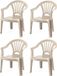 Trendoz Chaise d'enfant - 4x - plastique - beige - 35 x 28 x 50 cm - jardin/camping/chambre à coucher