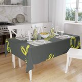 Bonamaison Tafelkleed, Anti-Mold, Sneldrogend, Waterdicht, 100% Polyester Tafellaken, Neon Geel, Rook, 140 x 160 Cm