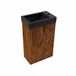 Saniclass Holz Atelier Toiletmeubelset - 40x60.5cm - 1 deur - fontein natuursteen donker - kraangat rechts - walnut pure