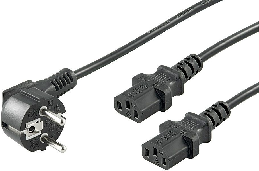 CableXpert Stroomkabel met 2x C13 plug Y-kabel - 2 meter