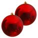 Decoris Boule de Noël - 2x - rouge - grand - 25 cm - plastique - brillant - décoration de Noël