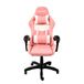 KUBO Gamerstoel, ergonomisch, hoofdsteun, gaslift niveau 4, maximaal comfort, kleur: roze, maximaal gewicht tot 130 kg