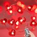 Merkloos 3 meter lange LED-lichtslinger met 30 rode hartjes