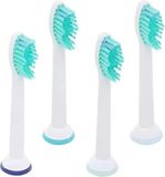 Merkloos Opzetborstels - Geschikt voor Philips Sonicare - Borstelkoppen voor Elektrische Tandenborstel - 4st - Wit - Nylon