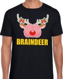 Bellatio Decorations Shoppartners Bv Foute Kerst t-shirt braindeer zwart voor heren M
