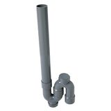 Wirquin 30724301 Sifon wasmachine PVC enkele kolf verticale uitgang, grijs