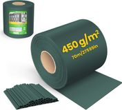 vounot Privacyscherm, PVC-hek, 450 g/m², inkijkbescherming voor tuin, verduisteringsfolie, 19 cm x 70 m, met 40 bevestigingsclips voor gaaspanelen, stijve hekken, groen