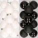 Kaemingk B.V. 48x stuks boules de Noël en plastique noir et blanc 6 cm