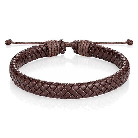 LGT JWLS Lookinggoodtoday Leren armband Heren Bruin Verstelbaar Gevlochten leer