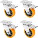Shenzhen Haorui Industrial Technology Co., Ltd. Roues robustes avec frein en polyuréthane - Orange