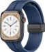 Strap-it Magnetische Siliconen band - Geschikt voor Apple Watch bandje - Series 1/2/3/4/5/6/7/8/9/10/11/SE/SE2/SE3 - Donkerblauw - Siliconen bandje met D-buckle sluiting - iWatch sportbandje voor maat: 38 / 40 / 41 / 42mm