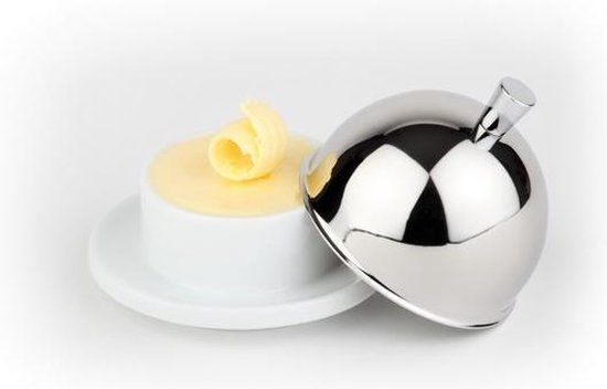 APS Botervloot ø9 cm - porselein/RVS - S019