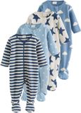 Next - Jongens - Set van 4 microfleece babyslaapzakken met tweewegritssluiting - Blauw