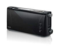 HAEGER Dark Sun Multifunctionele broodrooster met 1000 W, extra lange sleuf, bruiningsbesturing, 6 standen, 3 functies: opwarmen, ontdooien en afbreken, extra impuls voor kleine schijven