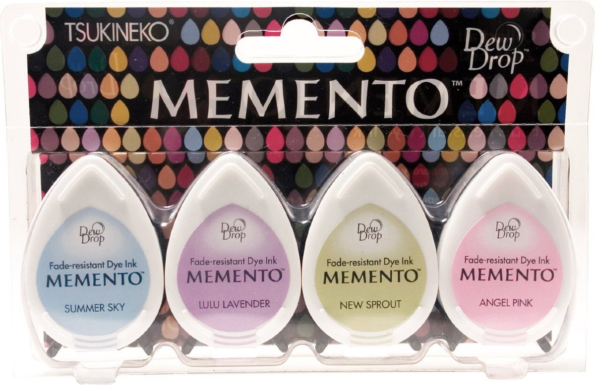 Tsukineko Oh Baby! Memento Dew Drop Dye Inkpads 4/Pkg MD-100-14