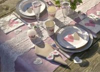 Santex Tafelloper op rol - lila paars - 30 cm x 10 m - non woven polyester
