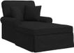 vidaXL Chaise longue avec jupe noir tissu 91 x 157 x 91 cm