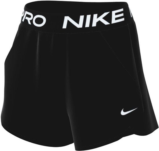 NIKE Pro Women's Dri-FIT Mid-Rise B Training Short Dames Zwart, Wit