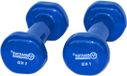 Haltères pour adultes 2 x 1 kg - set de 2 haltères de fitness en vinyle bleu - taille unique