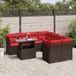 Maison Exclusive - Salon de jardin 9 pièces avec coussins, marron, polyrotin