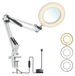 LED-loupe avec pince, grossissement 8x, dimmable, 3 modes de couleur, blanc