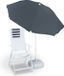 Relaxdays parasol à bras articulé 180 cm - parasol de plage inclinable - parasol de balcon rond - gris