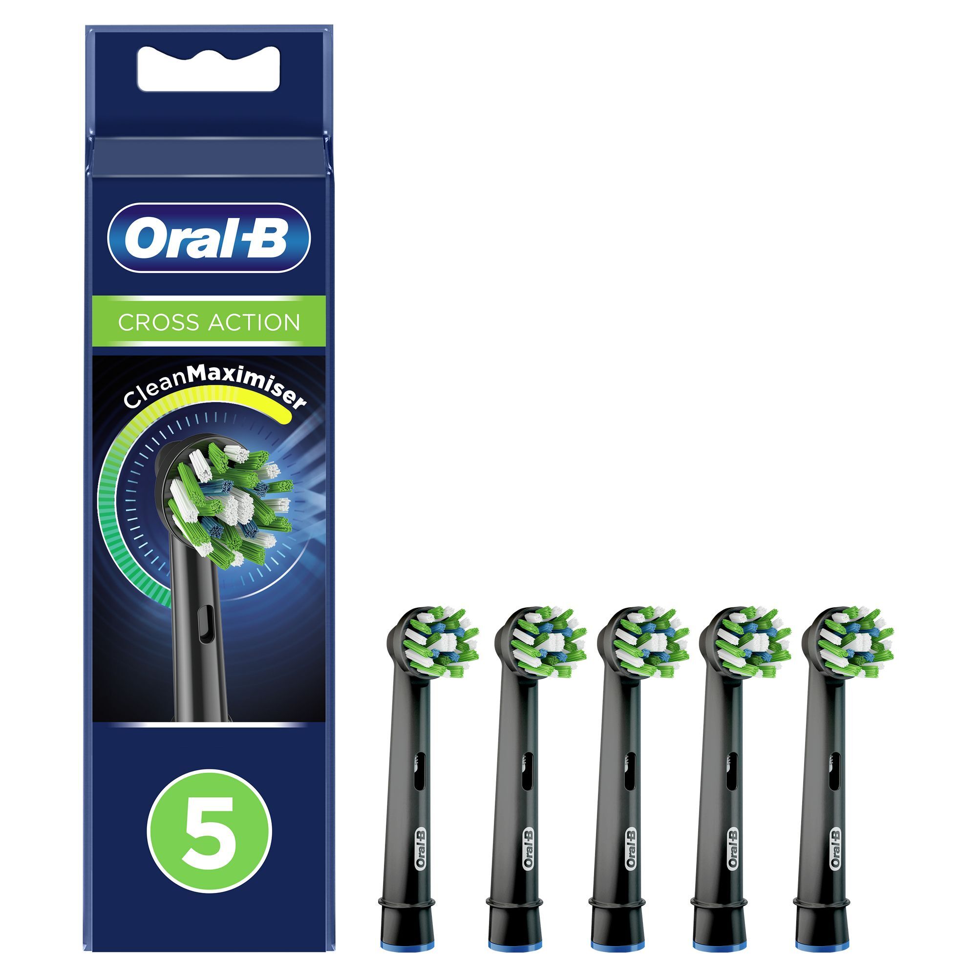 Oral-B CrossAction Opzetborstel Black Edition Met CleanMaximiser-technologie, Verpakking Van 5 Stuks