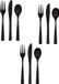 Unique Party set de couverts - 24 personnes - plastique réutilisable - noir