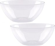 Plasticforte Serveerschaal/saladeschaal - 2x stuks - D27 x H12 cm - kunststof - transparant