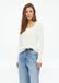 s.Oliver - T-shirt à côtes avec encolure carrée et manches courtes pour femme - Crème - Taille 36