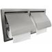 Wiesbaden Sunk Double recessed toilet roll holder with flap - Stainless steel
