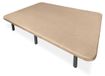 Sommier tapissé renforcé, dimensions 135x190 cm, couleur beige, avec 6 pieds en métal