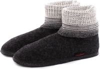 Giesswein Sloffen Unisex - Maat 42 - Wol - Grijs/Lichtgrijs - Gestreept