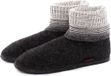 Giesswein Sloffen Unisex - Maat 42 - Wol - Grijs/Lichtgrijs - Gestreept