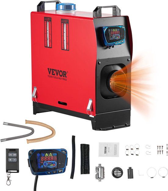 VEVOR Dieselverwarming 8 kW DC 12-24 V, Rood