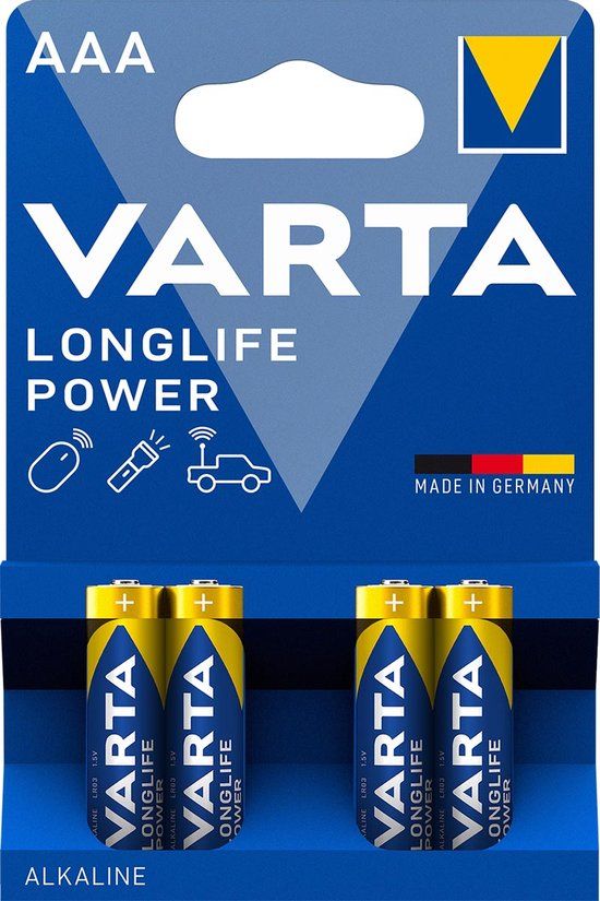 Varta AAA Alkaline Batterijen - 4 stuks