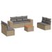 vidaXL 8-delige Loungeset met kussens, polyrattan, beige
