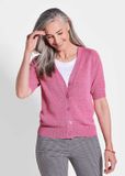 Goldner Vest Damesvest in roze, halflange mouwen