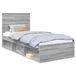 vidaXL Bedframe Gris Sonoma Pin Massif 90 x 190 cm
