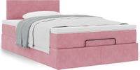 Prolenta Maison Exclusive - Ottomaans bedframe met matras, roze, 120x200 cm, fluweel