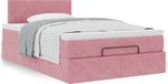 Prolenta Maison Exclusive - Ottomaans bedframe met matras, roze, 120x200 cm, fluweel