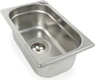 1 1/2" RVS évier, dimensions 265x160x200 mm, inclusief vidage.