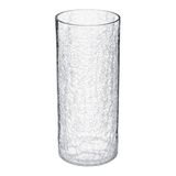 Atmosphera Bloemenvaas Frosted - bewerkt krakelee glas - D13 x H30 cm - cilinder - boeketvaas - 3 liter - Moderne stijl