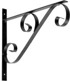 Mega Collections Muurhaak/plantenhaak voor bloempotten/plantenpotten - zwart - metaal - 30 x 2 x 25 cm