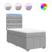 vidaXL Lit boxspring avec matelas, gris clair, 80x200 cm, rembourré