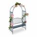 Relaxdays - arche à roses avec banc - banc support pour plantes grimpantes - métal - banc de jardin - noir